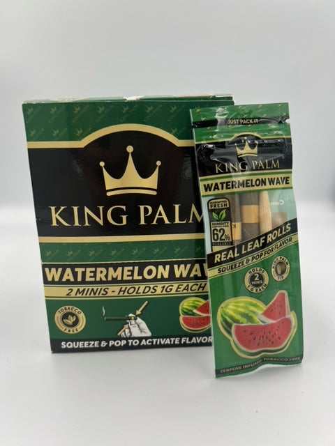 King Palm Watermelon Wave Real Leaf Rolls Squeeze & Pop To Activate Flavour 1G