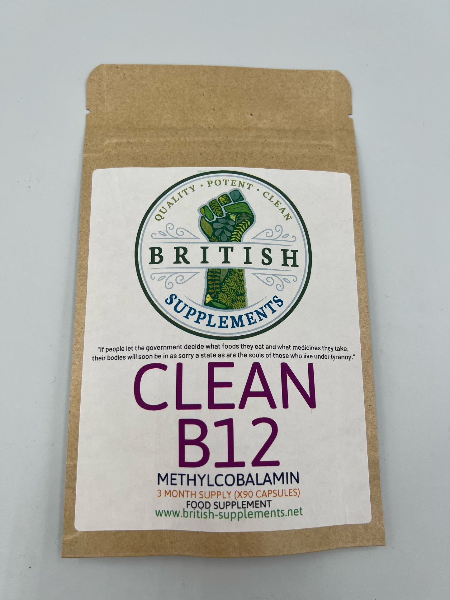 British Supplements Clean Vitamin b12 capsules