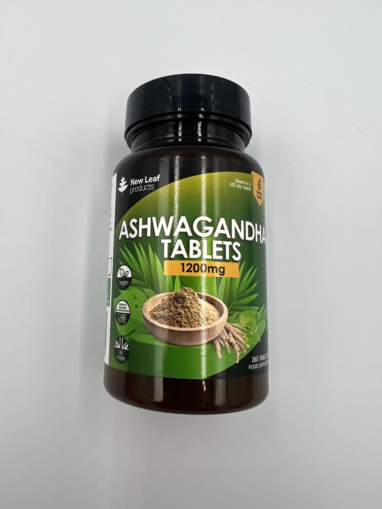 New Leaf Products Ashwagandha 1200mg Vegan Tablets (6 Month Supply)