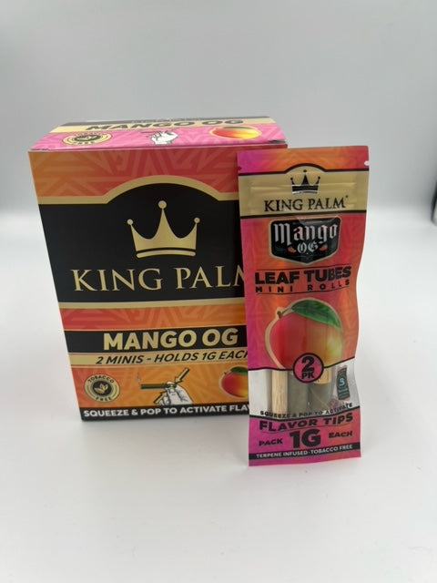 King Palm Mango OG Leaf Tubes Mini Rolls Squeeze & Pop To Activate Flavour 1G