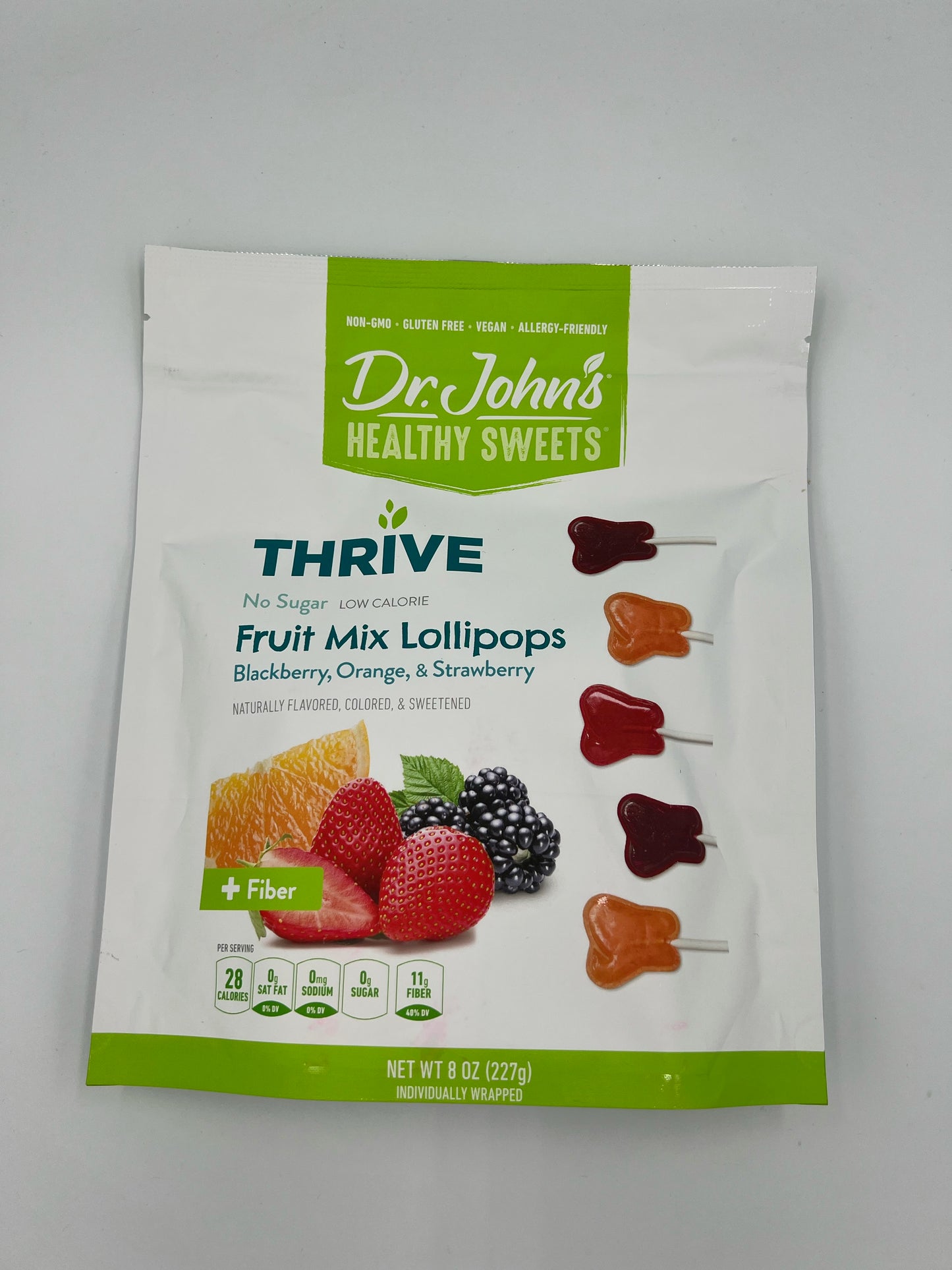 Dr John's Healthy Sweets Thrive Fruit Mix Tooth Shaped Lollipops